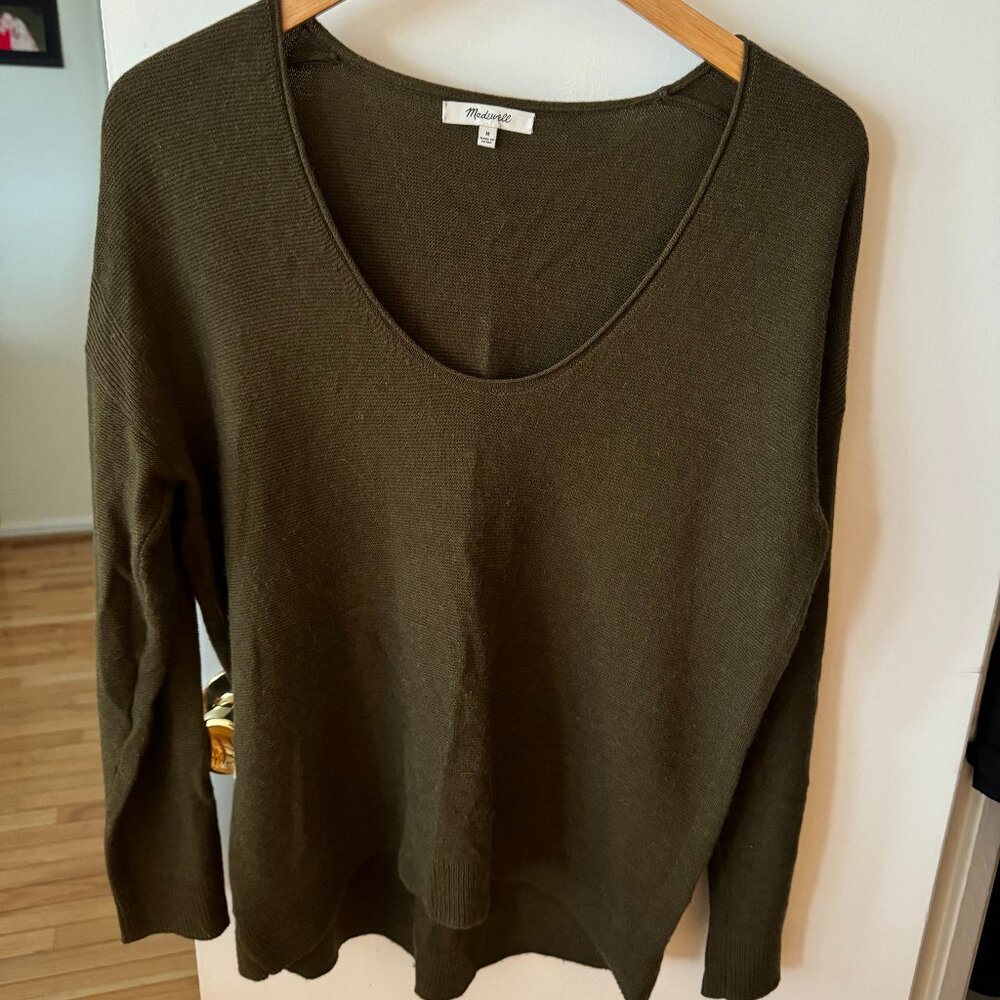 Madewell olive green sweater